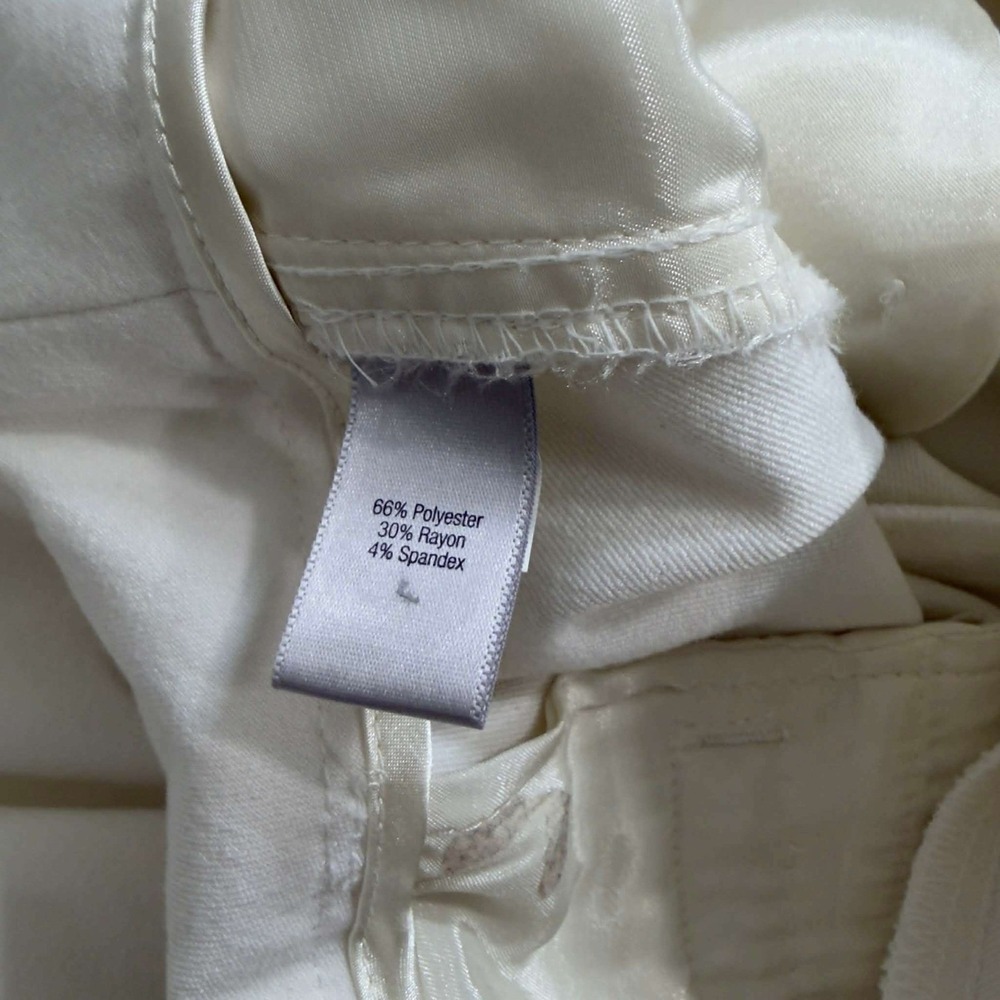 Jennifer Lopez Women's Cream Wide Leg Dress Pants High Rise Stretch Size 0 - Picture 5 of 5